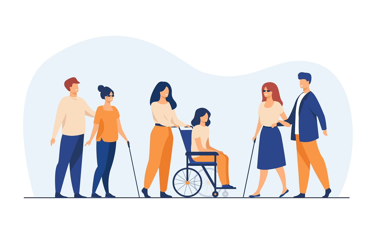 7933 volunteers helping disabled friends in outdoor walking