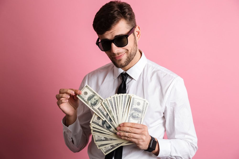 portrait smiling confident man sunglasses